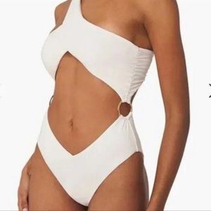 NWT WeWoreWhat Asymmetrical Crossover shoulder one piece XL